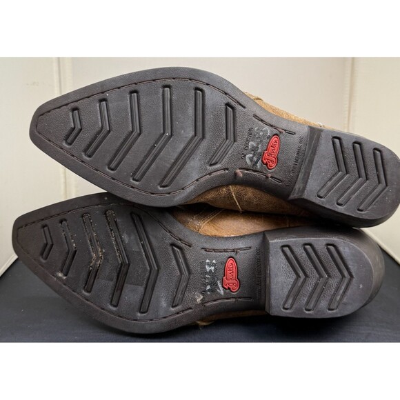 Justin Western Cowboy Boots 10.5 Puma Tan Leather Cowgirl Coastal Boho L2703 - Picture 7 of 12